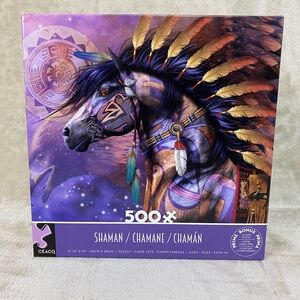 Ceaco Shaman Jigsaw Puzzle 500 Piece Laurie Prindle Horse Feathers 42355